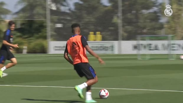 Eden Hazard completed part of the training session with the group